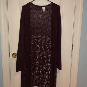 Maroon sweater cardigan